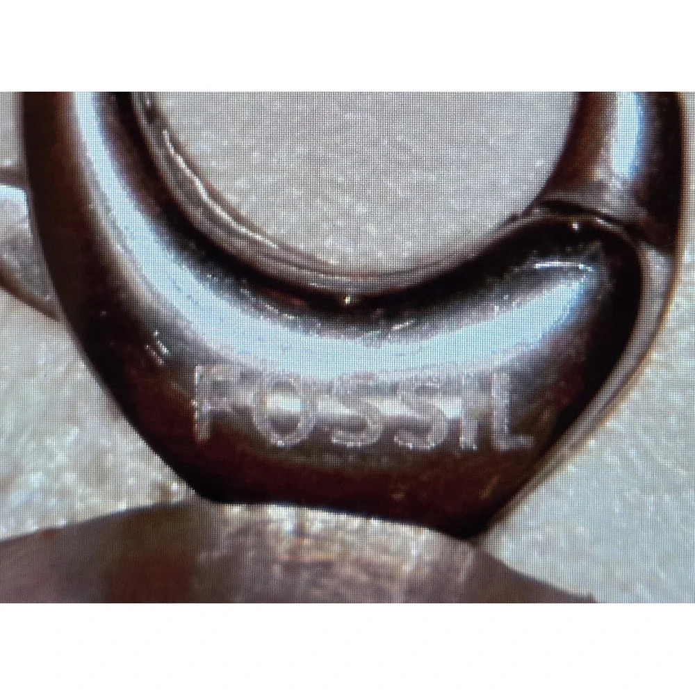 Fossil BRAND Silver Steel Moon Drops MOP Faceted Glass Chain Bracelet 7-8
